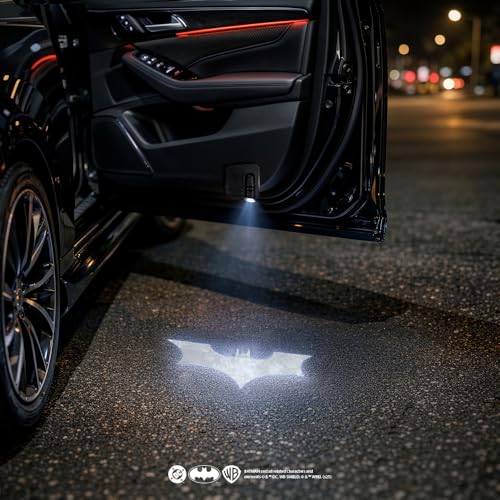 Image of Involve DC Batman Begin Logo Projector LED Car Door Light -Set of 2 Pcs - Wireless Welcome Light with Shadow Ghost Logo | Official Licensed DC Merchandise from Warner Bros | Car Accessories 2025