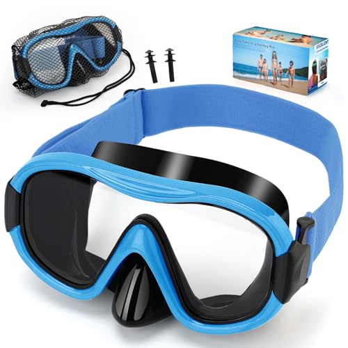 Image of Diving Mask , Professional Anti-Fog Snorkel Goggles, Anti-Leak Swim Mask with Soft Adjustable Strap & Mesh Bag, Earplug