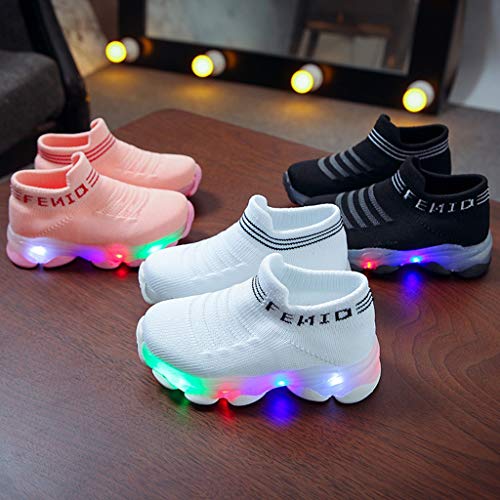 Polg Baby Toddler Boys Girls Led Light Sneakers Walking Shoes 1-6 Years Old Kids Mesh Luminous Sport Running Shoes (Pink, 15-18Months) #TOP4
