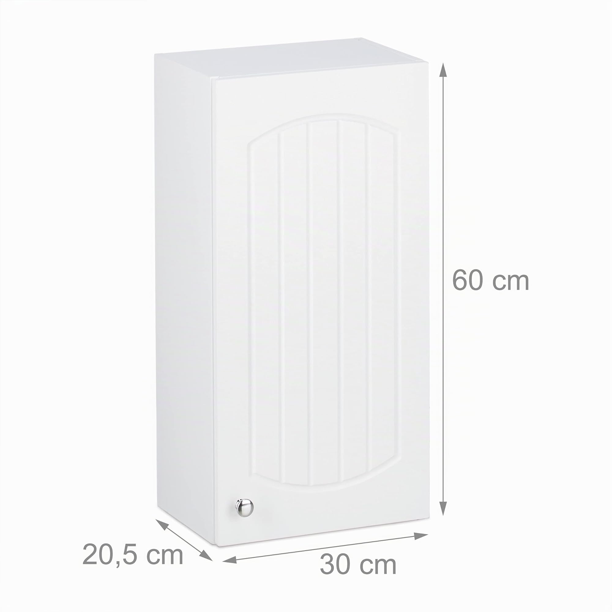 Relaxdays Pensile Bagno, Armadietto, Mobiletto, Design a Lamella, 2 Ripiani, Legno MDF, HLP: 60 x 30 x 20,5 cm, Bianco