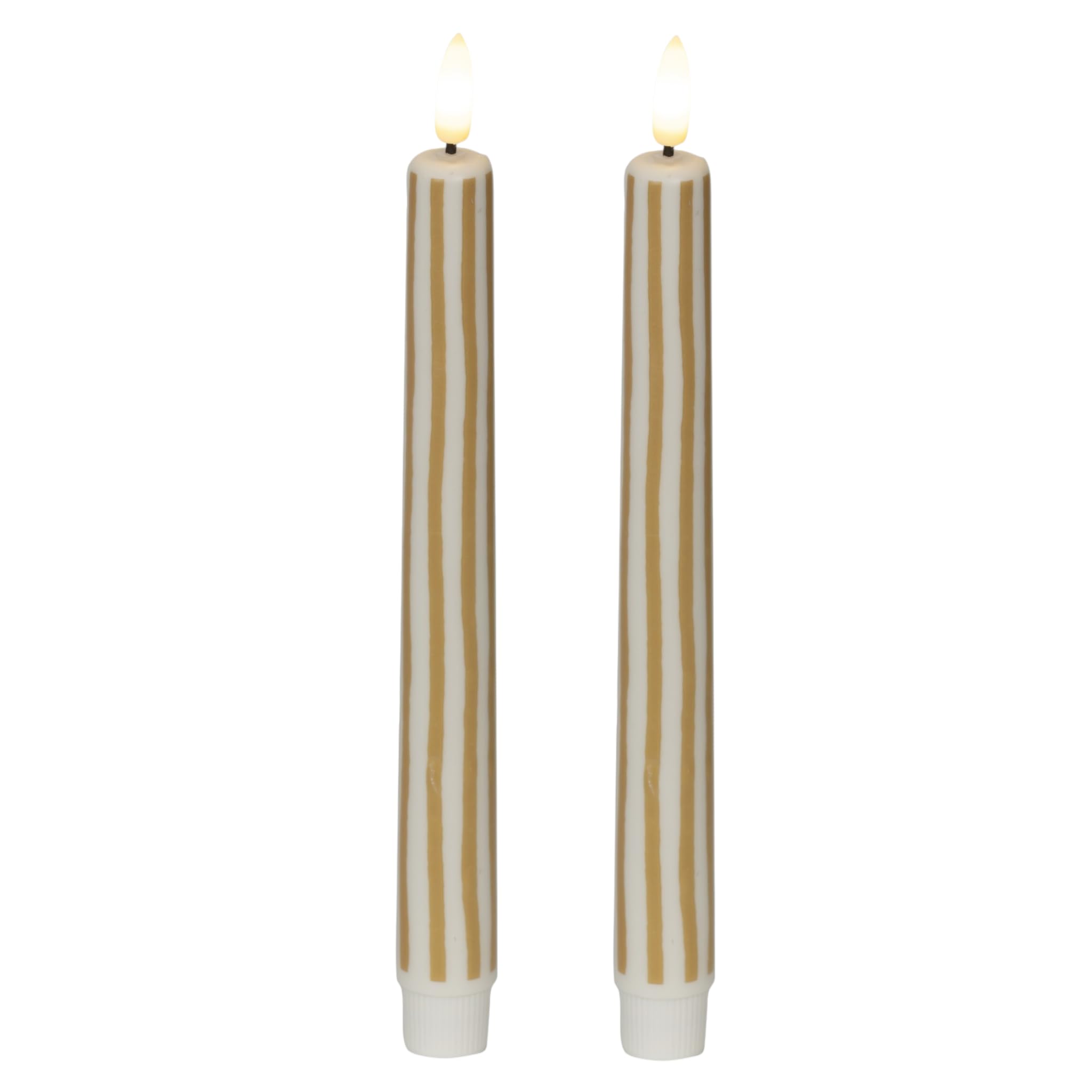 MIJOMA LED Real Wax Candle with Realistic Flame, Timer and Battery Operated, Indoor LED Candle with Warm White Light, Natural Look (Cream/Dusky Pink - Smooth Surface, Diameter 7 cm x 15 cm) โ image 1