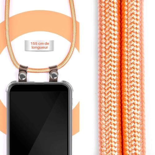 Chaîne de téléphone Xiaomi Mi Note 10 coque cordon ajustables or rose moex - 3