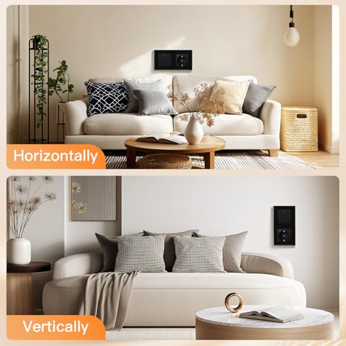 BSEED Lichtschalter mit Steckdose Schuko Unterputz Steckdose mit USB C 20W Schnellladeger&auml;t USB Type C 1 Fach 2 Wege Taste Schalter mit Glas Rahmen Wandsteckdose Geeignet f&uuml;r Phone, Pad-Schwarz