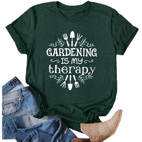 Gardening Shirts for Women Plants Lover Shirts T Shirt Life is Better in The Letter Print Graphic Shirt Tops Cover