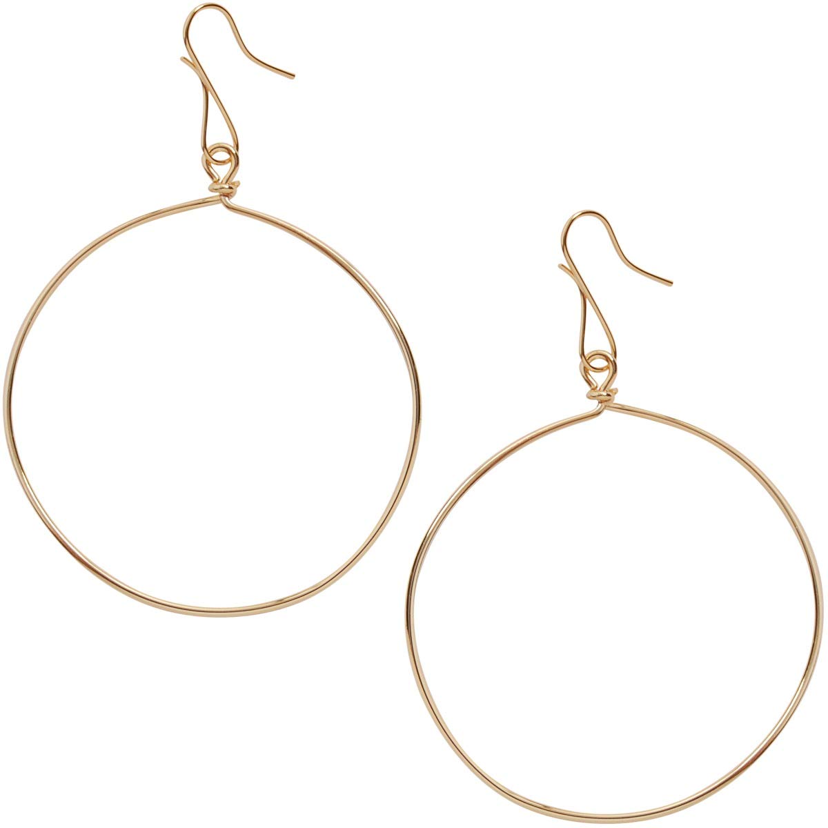Humble Chic NYDangle Hoop Earrings for Women - Minimalist Geometric Round Drop Hoops - Hypoallergenic, Safe for Sensitive Ears - Plated in 18K Gold or 925 Sterling Silver