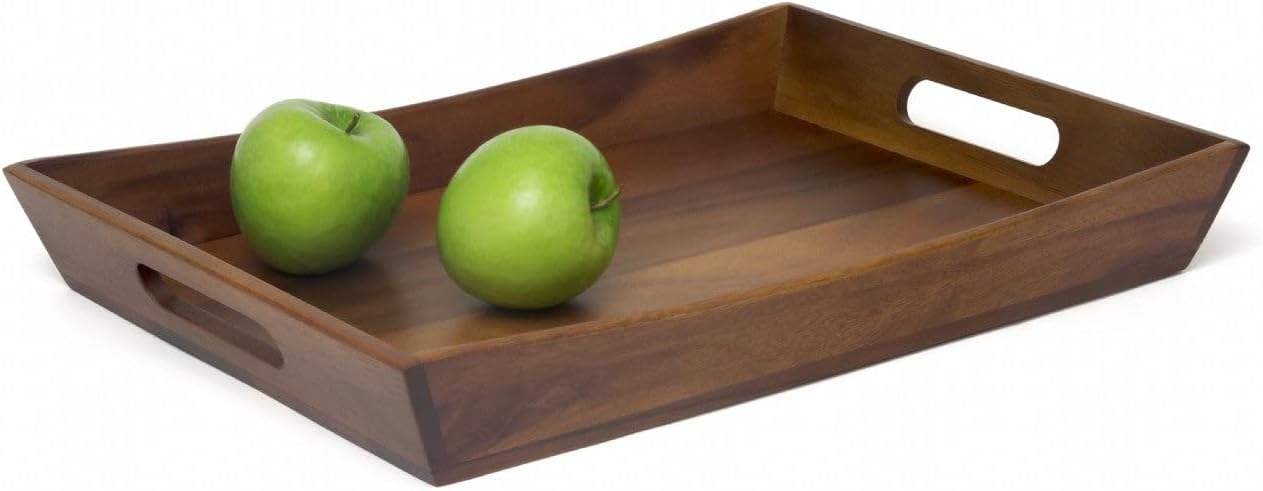 Lipper International 1165 Acacia Curved Serving Tray, 19.88" x 14" x 2.5"