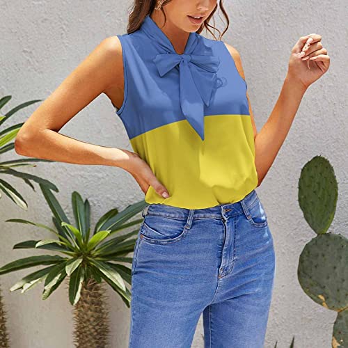 TAIZIYEAH Elegant Casual Ukraine Flag Sleeveless Clothes for Women Girl's Summer Sun Beach M4
