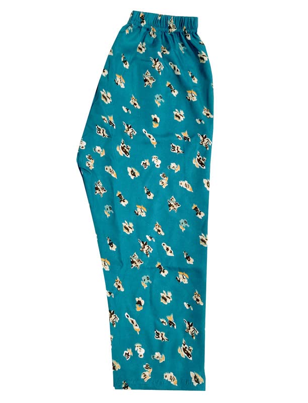 Image of IndiWeaves Girls Crepe Printed Regular Fit Capri 3 /4th Pants (Pack of 2) Dark Blue::Green