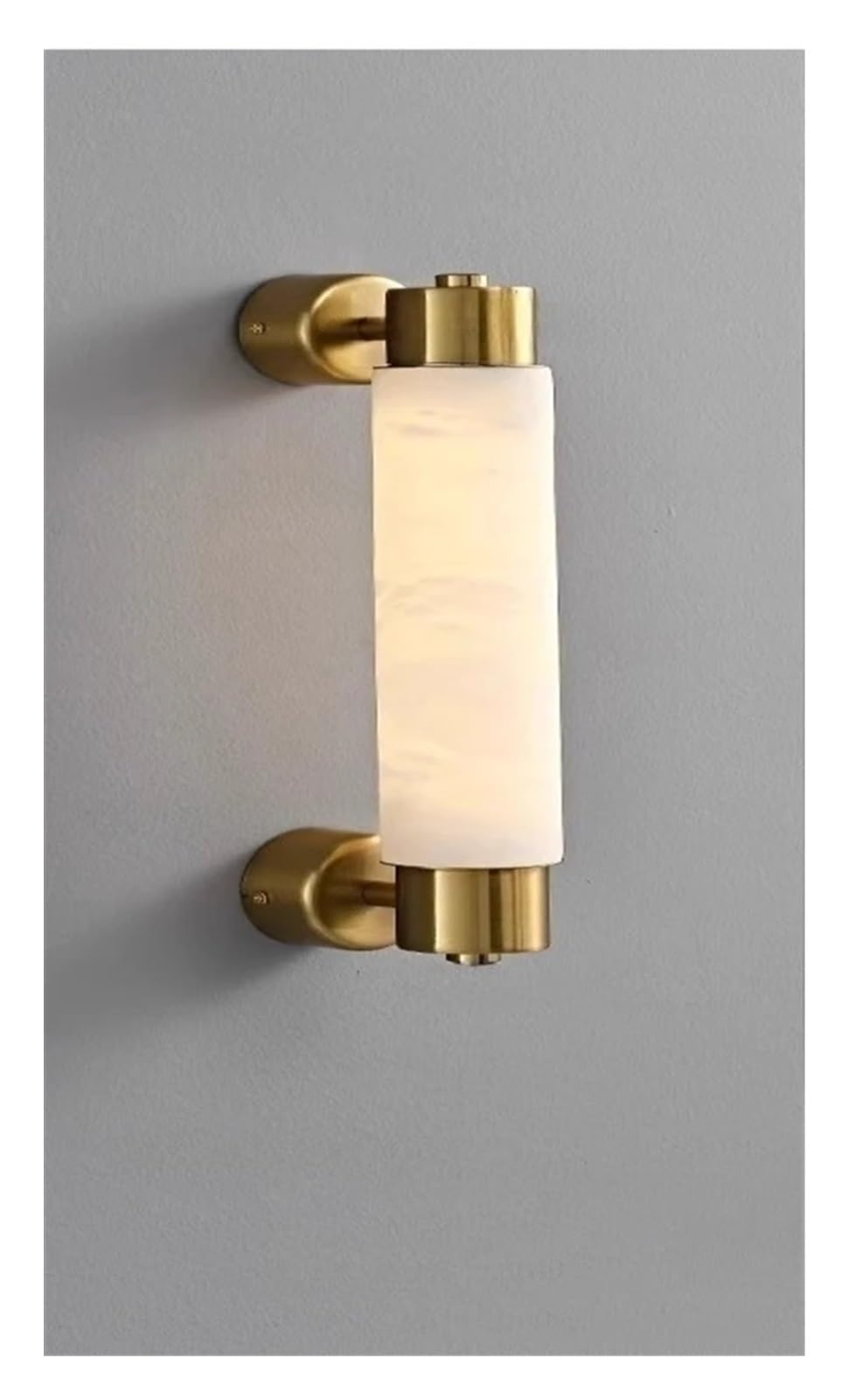 Generico Luci da parete, Lampada da parete moderna a LED in marmo naturale spagnolo, soggiorno, sfondo, camera letto, comodino, bagno, lampada specchio, in ottone(Warm,Golden W6CM H35CM)