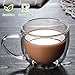 Double Walled Glass Coffee Mugs Set of 2, 8 oz Hand Blown Insulated mugs with Handle, Clear Coffee Mugs for Cappuccino, Latte, Espresso, Americano, Tea Bag, Beverage Glasses Heat Resistant Coffee Cups