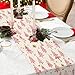 Christmas Table Runner 13x72 Inch, Pink Merry Christmas Trees Table Decors for Seasonal Winter Xmas Holiday Farmhouse Home Kitchen Dining Party