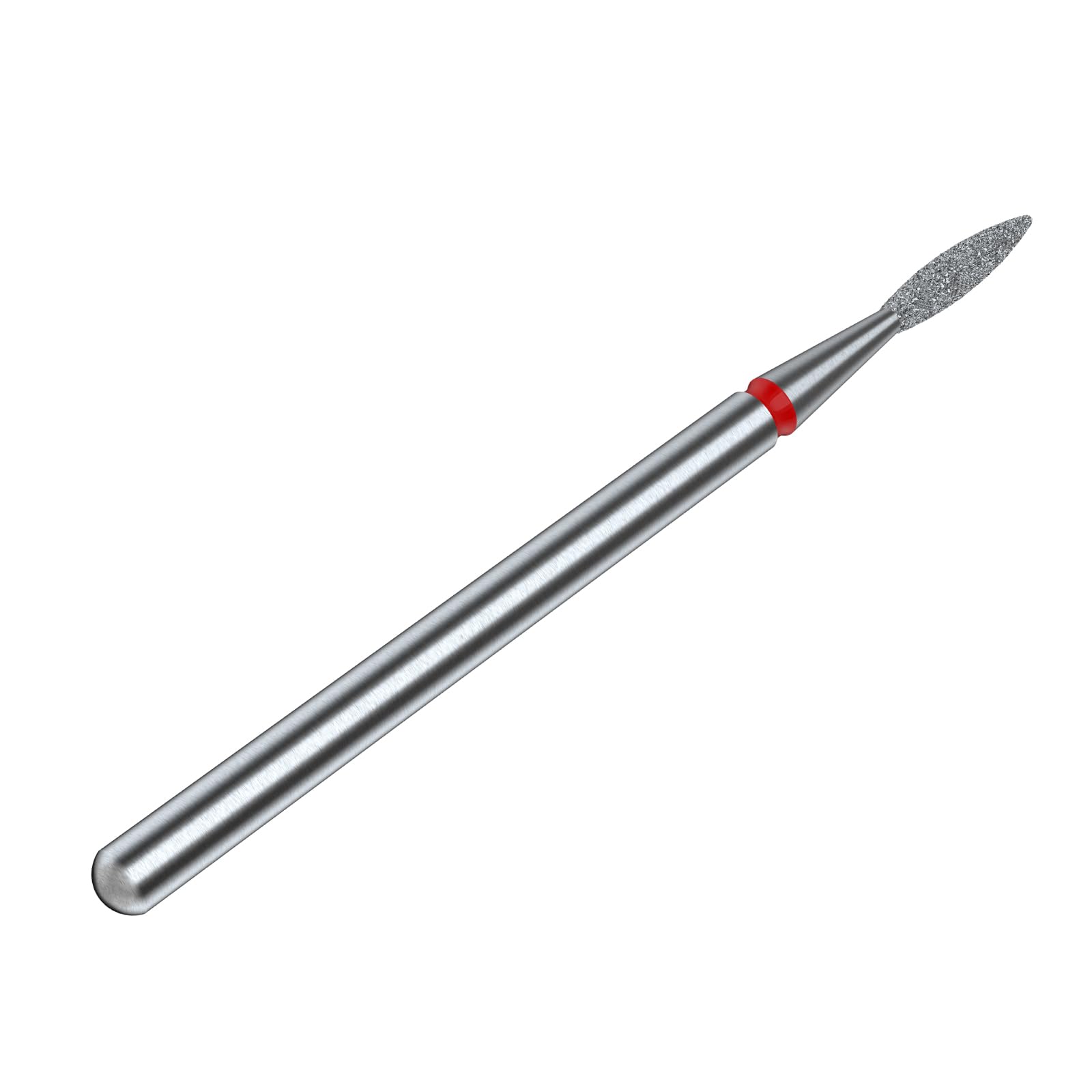 STALEKS PRO - DIAMANTE BIT - Llama afilada (anillo rojo) I Juego de fresa de uñas I Kit de lijado para lijadoras eléctricas I Punta para manicura y pedicura adaptativas (FA11R016/8)