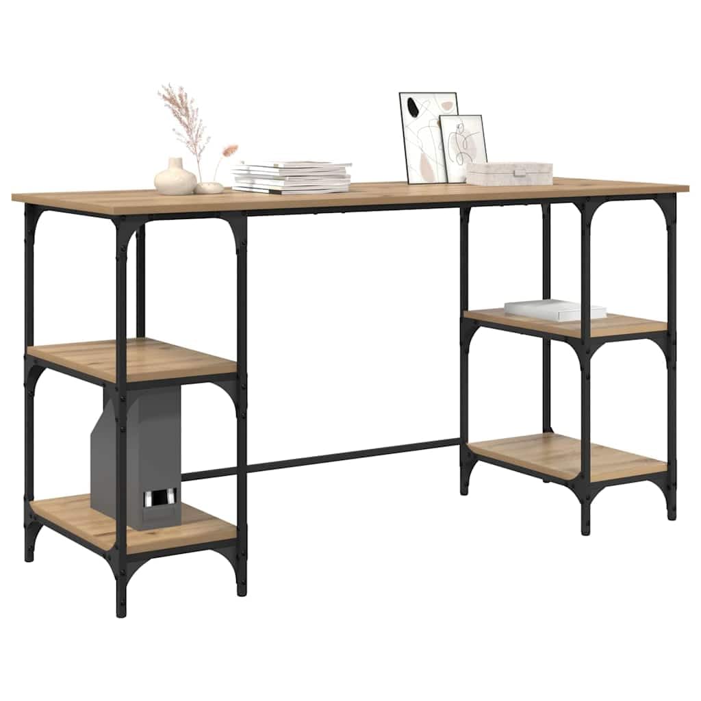 Scrivania in rovere Artisan, 140 x 50 x 75 cm, tavolo da lavoro, scrivania da ufficio, scrivania per computer, segretaria, postazione di lavoro, ufficio, studio, appartamento, casa