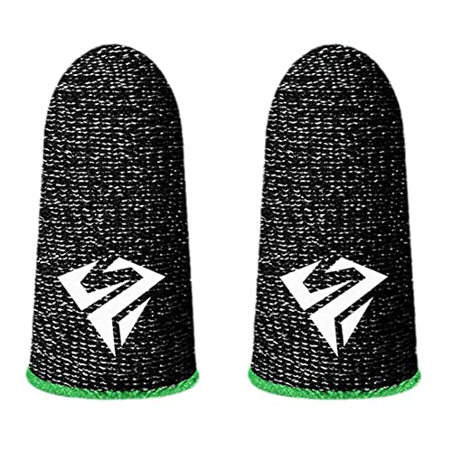 Gaming Finger Sleeves Set für E-Sports 0 3mm Ultradünne Carbonfaser Daumenhüllen Professionelle Daumenhüllen für Gamer & Zocker - Schweißfeste Fingerabdeckung Smartphone Tablet (Green 1STE)