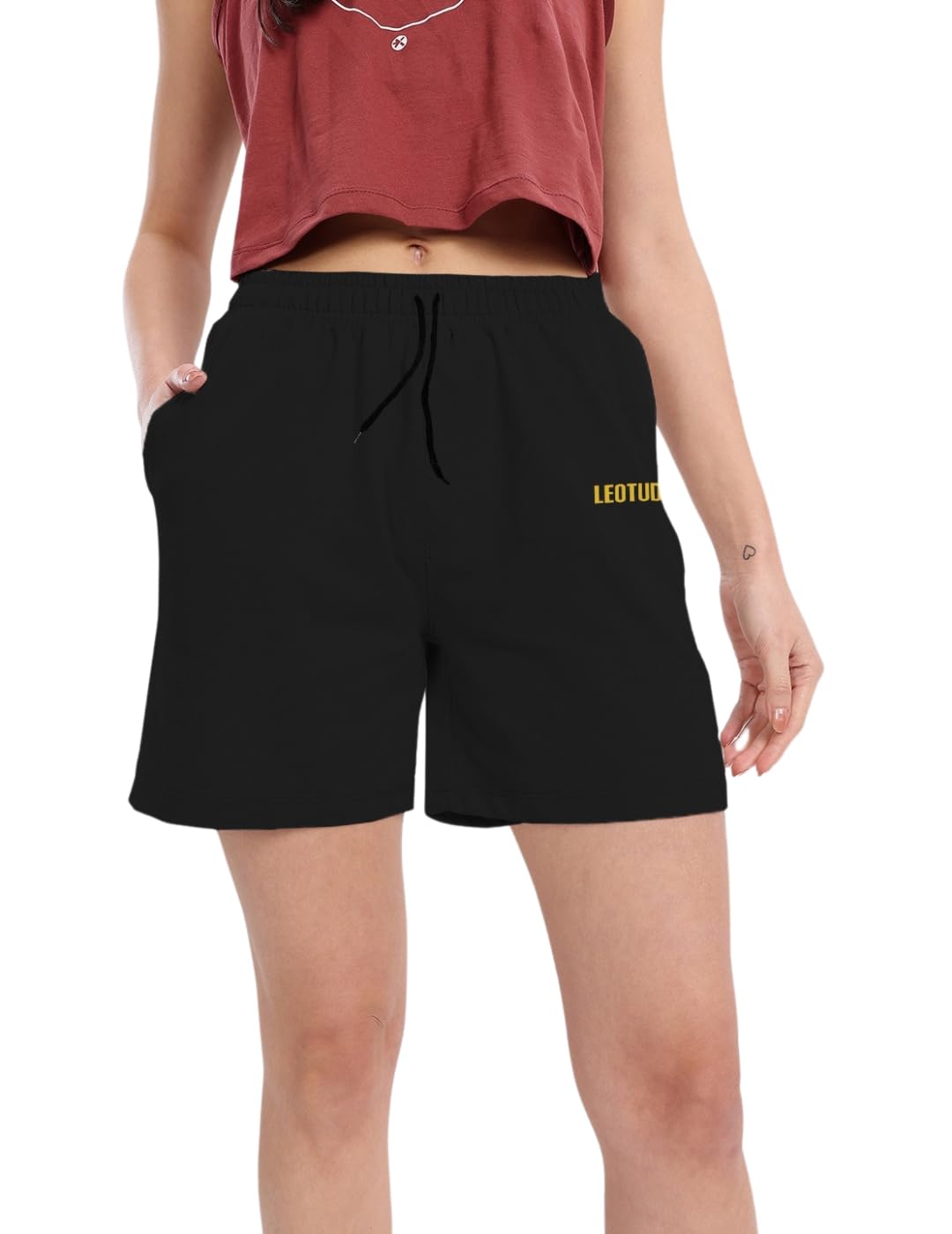 leotude Solid Women Shorts Dri-Fit for Women and Girls Casual Wear-picture-55