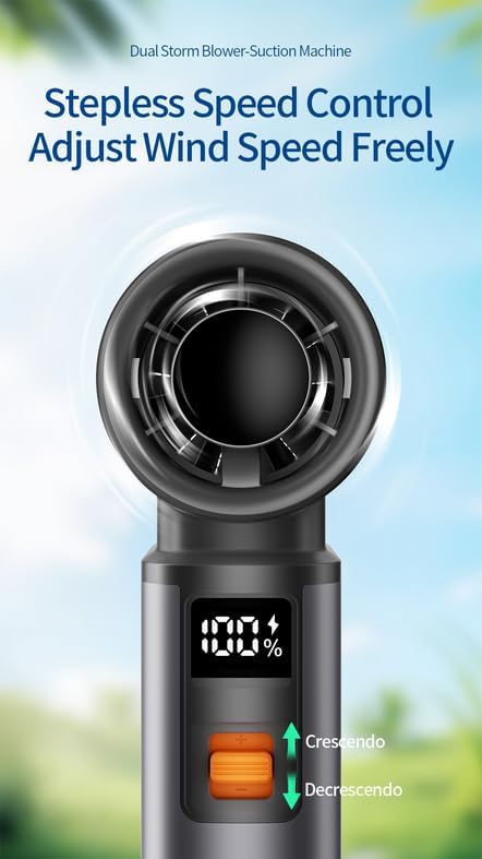 Miniatura 8 de joic Ventilador de playa portátil para el hogar, modo turbo con limpiador de vacío y sopladorlimpiador de aire de alta velocidad, 1300,00 rpm, 8000