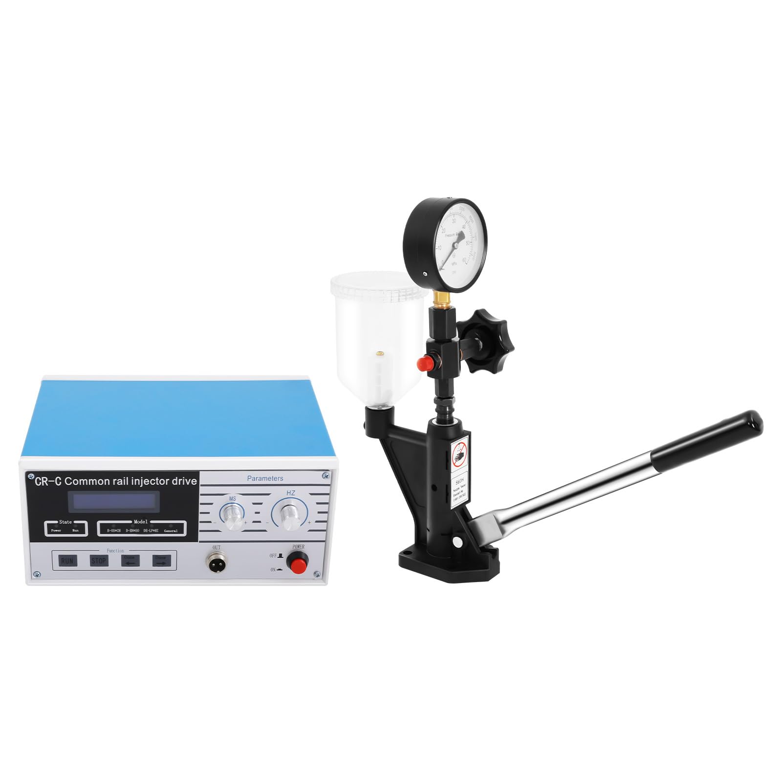 Comprobador de inyectores, Common Rail Injector Tester,Testdruck 40MPa,0-60MPa Inyector Testgerät Ölbecher 1L con filtro,para coches, tractores y diesel