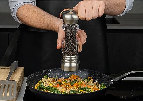 Gmill by Grunwerg Stainless Steel & Acrylic Single Pepper Mill, 17cm, Silver - Image 4