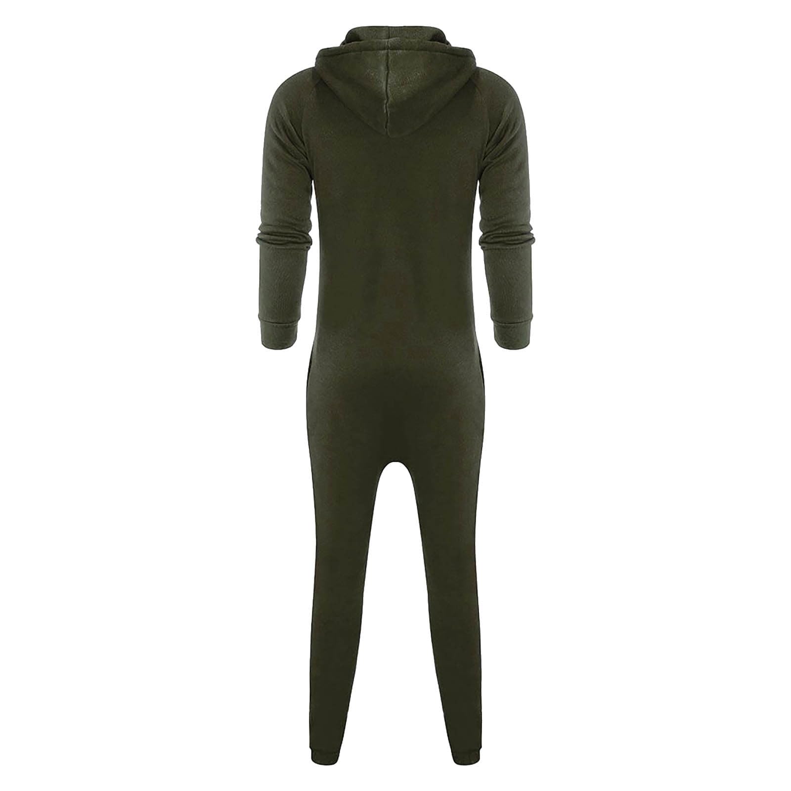 Combinaison Pyjama Homme Polaire Grenouillere Homme Combi Pyjama Onesie Tout en Un Chaud en Polaire Onesie Comfortable Homme Polaire Rompe Jumpsuit Zippé Sleepwear Ample Pyjamas