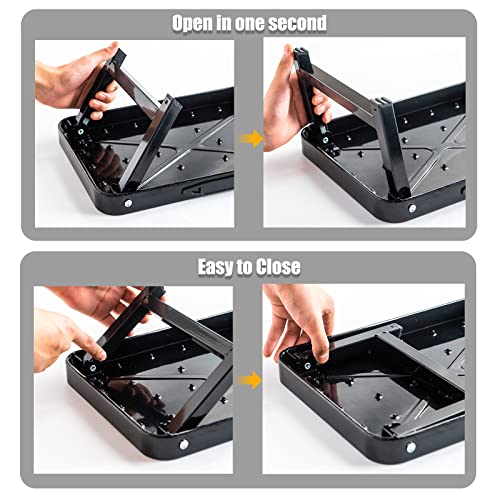 Folding Step Stool, Folding Metal 1- Step Stool 330 Lbs, Sturdy Portable Lightweight Step Ladder With No-Slip Feets & Handle By Cheago, Black #TOP7