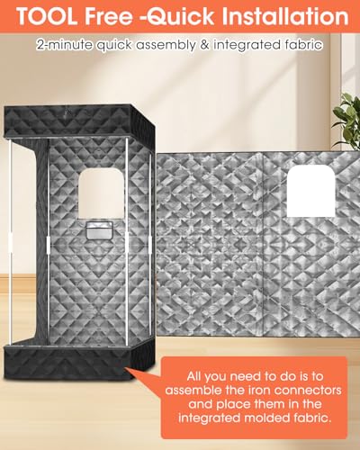 MQFORU Portable Sauna Box, XL Steam Sauna Tent with 3L 1200W Steamer and Large Chair, Personal Home Spa Room, Sauna Sweat Tent for Boost Health and Recovery - Image 6