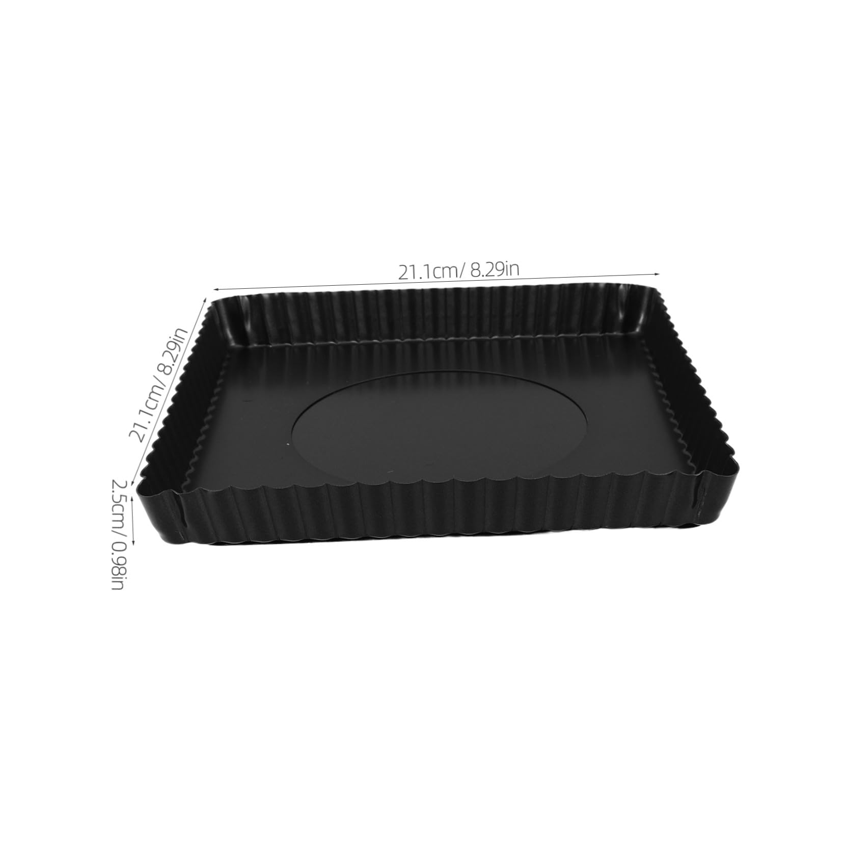 Alipis Moule à Pizza Carré 21x21x2,5 Cm Moule Profond En Acier Carbone Antiadhésif Fond Amovible Cuisson Homogène Pour Four Usage Domestique Et Fête