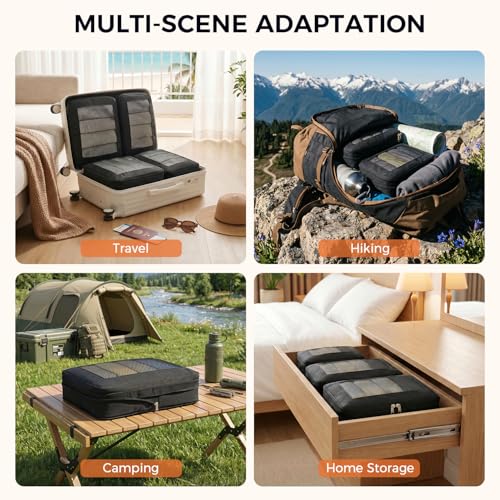 Image of BAGAIL Compression Packing Cubes for Travel Essentials, 8 Set-Black