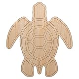 Sea Turtle Tribal Unfinished Wood Shape Piece Cutout for DIY Craft Projects - 1/8 Inch Thick - 6.25...