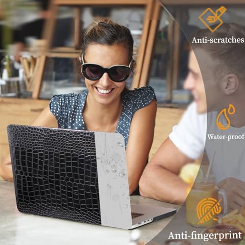 Funda MacBook Air 11 rígida anticaídas efecto caimán negro y cubierta de teclado 4