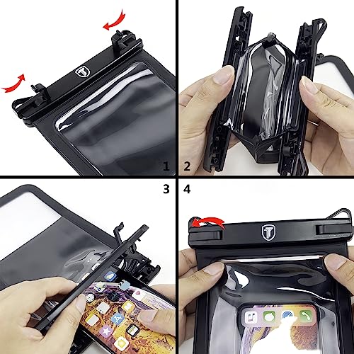 Takfox Extra Large Waterproof Phone Pouch Bag Case For Samsung Galaxy S24 Ultra S23 Plus S22 Note 20 A03S A15 A14 A13 Iphone 15 14 Pro Max, [Up To 10"] [2-Pack] Ipx8 Vacation Cellphone Dry Bag-Clear thumb #7