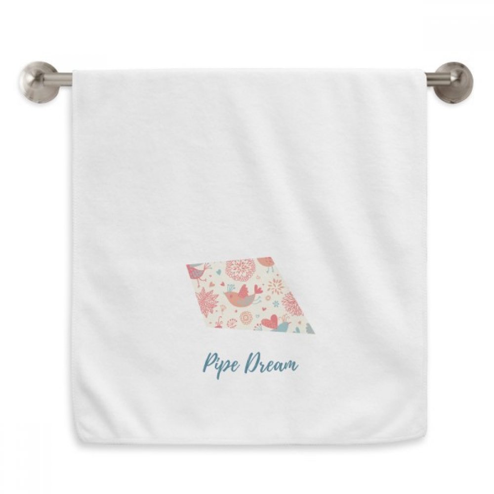 Serviettes moelleuses oiseau fleur plante blanche 13x29 pouces essuie-mains doux