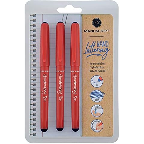 MANUSCRIPT Handwriting Pens - pack of 3 handwriting pens, Black Cover