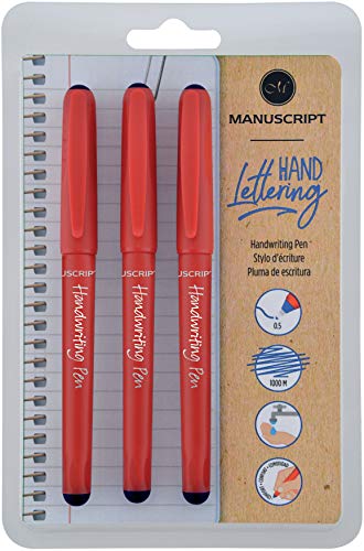 Manuscript Handwriting Pen, Black (Pack of 3)