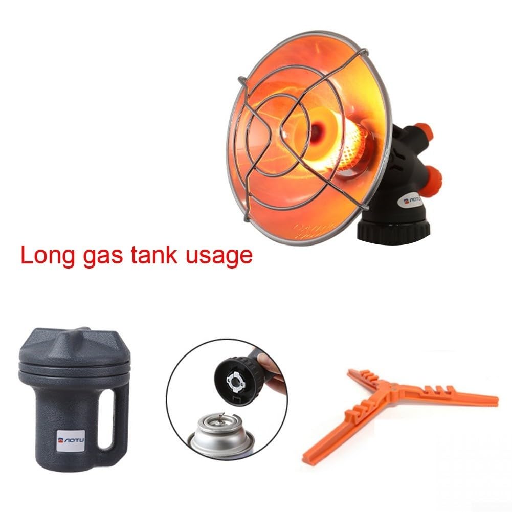 Chauffage électrique à gaz avec base pliable portable, niveaux de chaleur réglables pour le camping, la pêche et la terrasse (B)