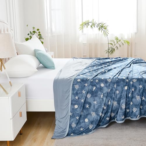 WONGS BEDDING Kühldecke Sommerdecke mit Japanische Arc-Chill Q-Max 0,43 Kühlfasern, Kühlende Decke für Menschen Absorbiert Körperwärme Selbstkühlende Decke für Bett, Blau 150x200cm