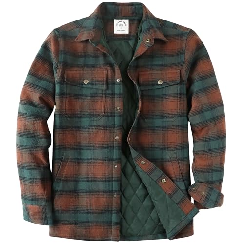 Dubinik® Mens Shacket Lightweight Jacket Cozy Warm Lined Overshirt Flannel