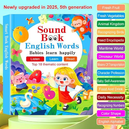 Livre sonore bébé doté de jeux éducatifs parlants d'éveil