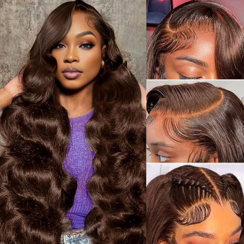 ediere Chocolate Brown Lace Front Wig 200 Density Brown Body