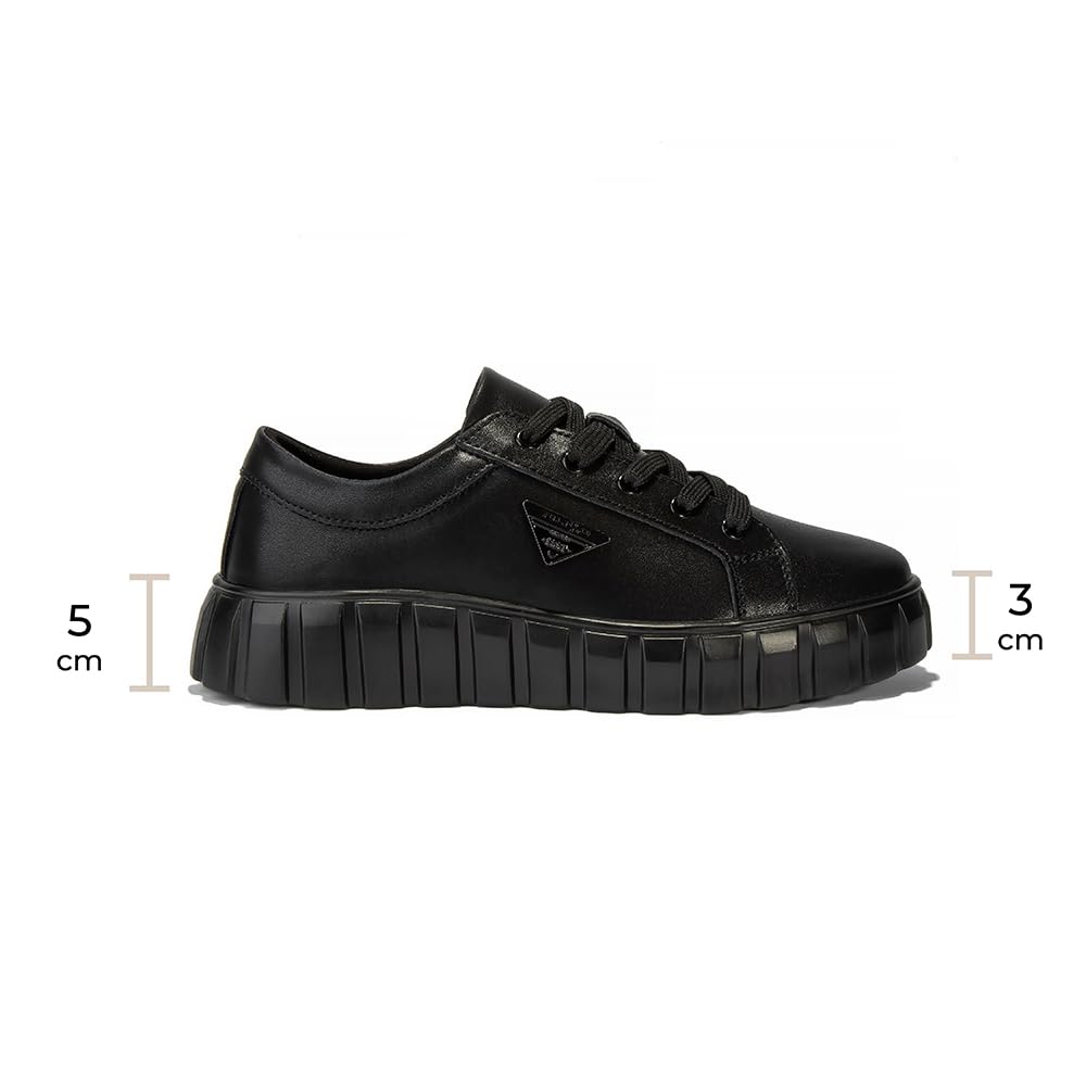 FILIPPO damskie sneakersy skórzane na platformie - skóra naturalna