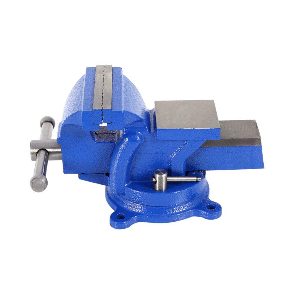 TOPWAY Tornillo de Banco de 4" 100mm 4,9kg, Resistente Giratorio de 360 Grados Base Giratoria Torno Fresadora Mesa Banco de Trabajo abrazadera para Mecánicos e Ingenieros 403115