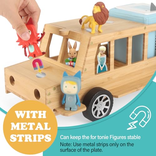 Image of Bus for TonieBox 1 /2Shelf Storage Holder for Tonies Figures, Car Organizer for Tony Box Display for 35 Tonie Characters(with 35Pcs DIY Magnetic Adhesive Metal Plate) for Children