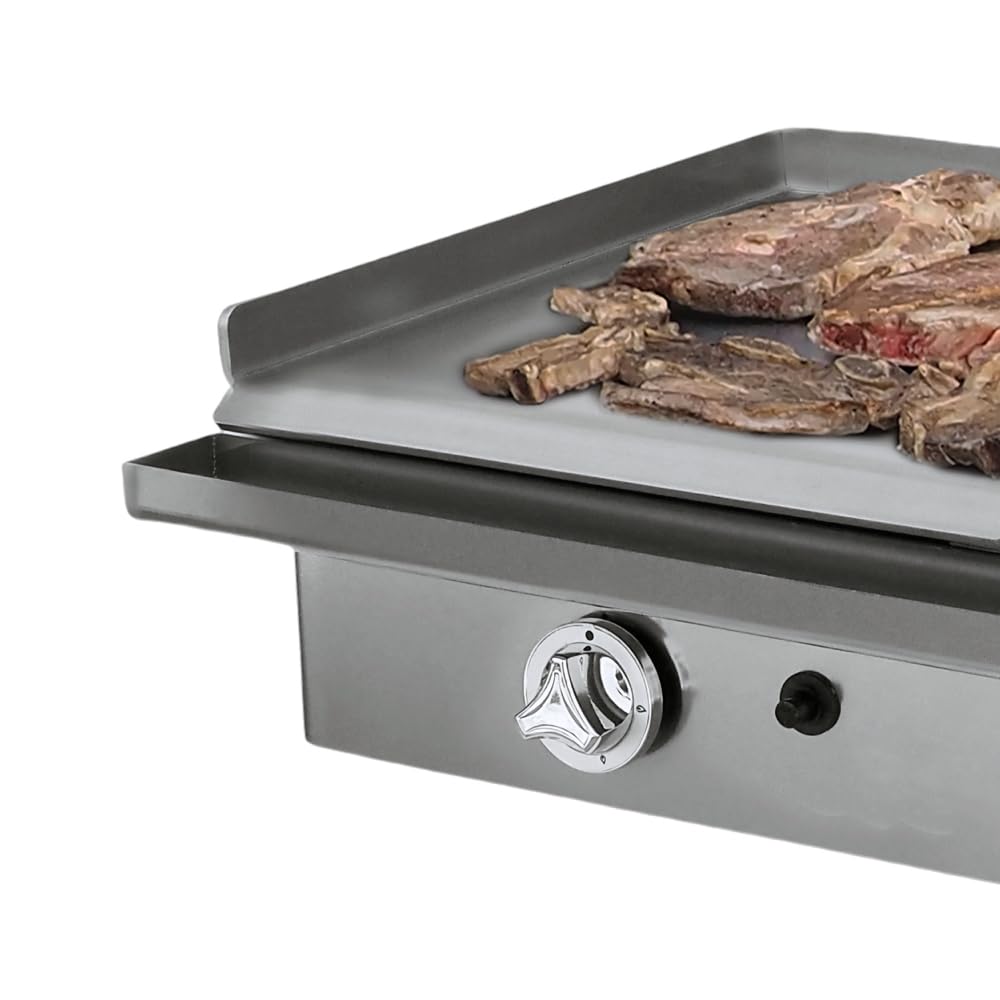 MBH - Plancha gas 120 eco - acero laminado profesional para hosteleria. Plancha de asar industrial para smash burger, cocina de bar y restaurante.