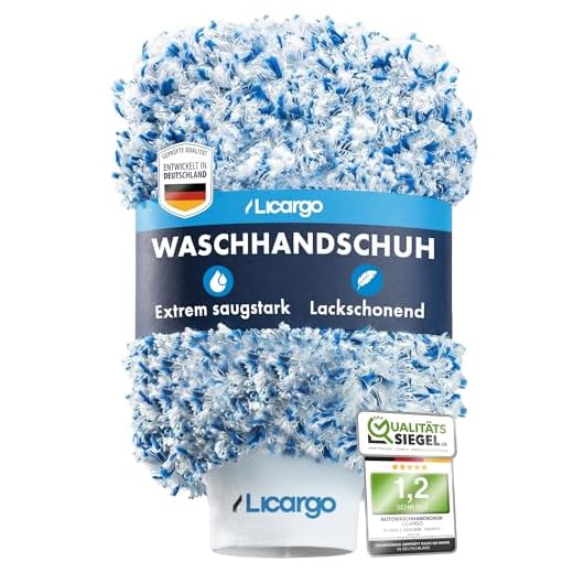 Licargo® Premium Autowaschhandschuh aus saugfähigster Mikrofaser - Makelloser Auto- und Felgenhandschuh zur Autoreinigung und Autoaufbereitung - Tausende begeisterte Kunden (Blau)