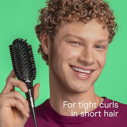 Image of Conair Curl Define Pro Detangler Brush for Curly Hair, Dual Vents with Continuous Grooves, Mixed Bristles for Frizz-Free Detangling, Smoothing, and Curl Definition, For Shorter Hair with Tight Curls