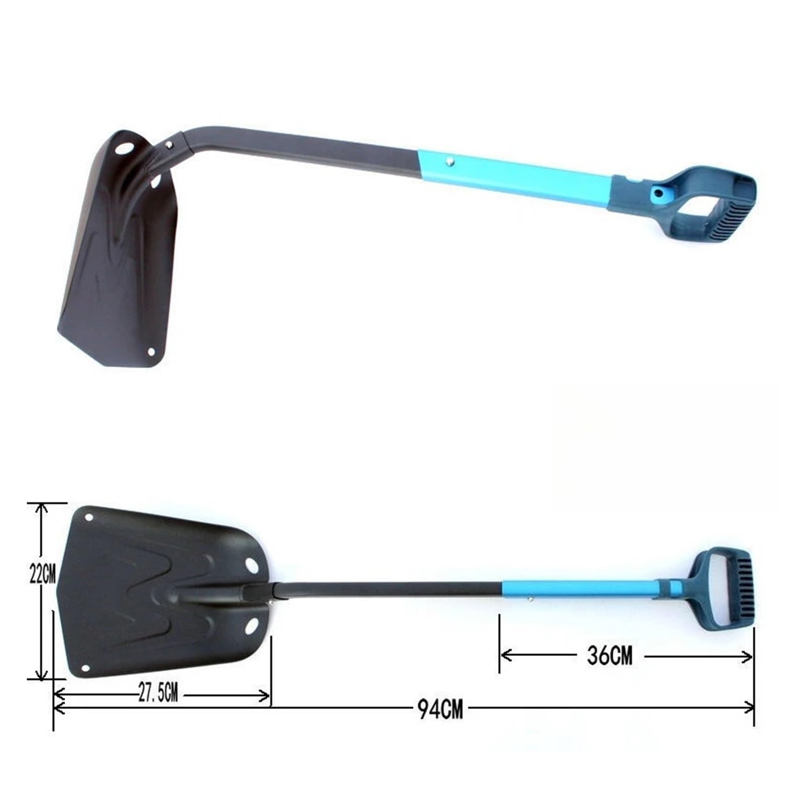 Genérico Pala Nieve Plegable Aluminio, Maletero Coche