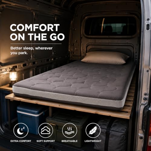 Image of 3 inch Thick Memory Foam Camping Mattress,Breathable Cover,76x38x3