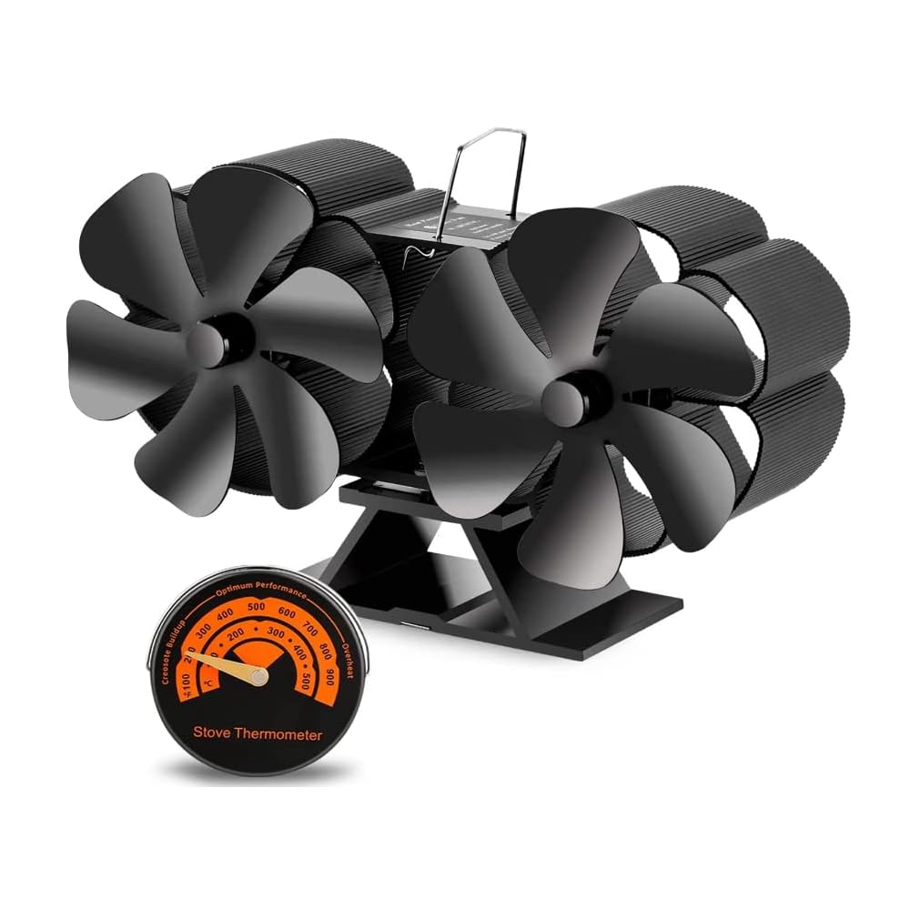 Buy Wood Stove Fan Heat Powered, 12 Blade Fireplace Fan NonElectric