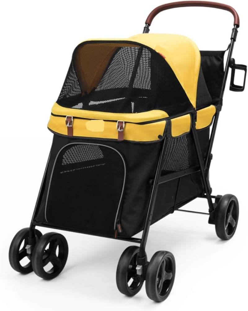 Stroller for Cats Dog Stroller Travel Cat Pet Stroller Folding Dog Stroller Carriage Pet Stroller for Small Medium Sized Pet Carrier Strolling Cart(A)