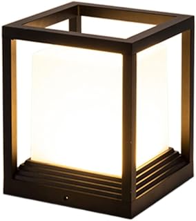 Post Light, 10.6" High Outdoor Post Lantern with Pier Mount Decorative Lighting Modern Yard Entry Outdoor Column Lights for Fence Patio Path Post Cap Light Fence Pedestal Lighting Fixtures 60W
