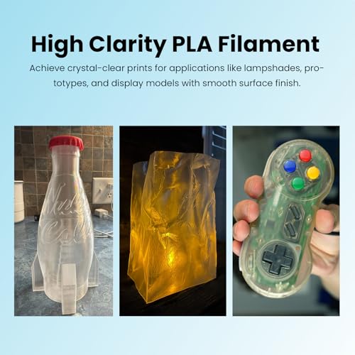 Image of PLA Filament 1.75mm Clear 1KG Perfectly Wound Accuracy + /-0.02mm Transparent PLA Basic 3D Printer Filament